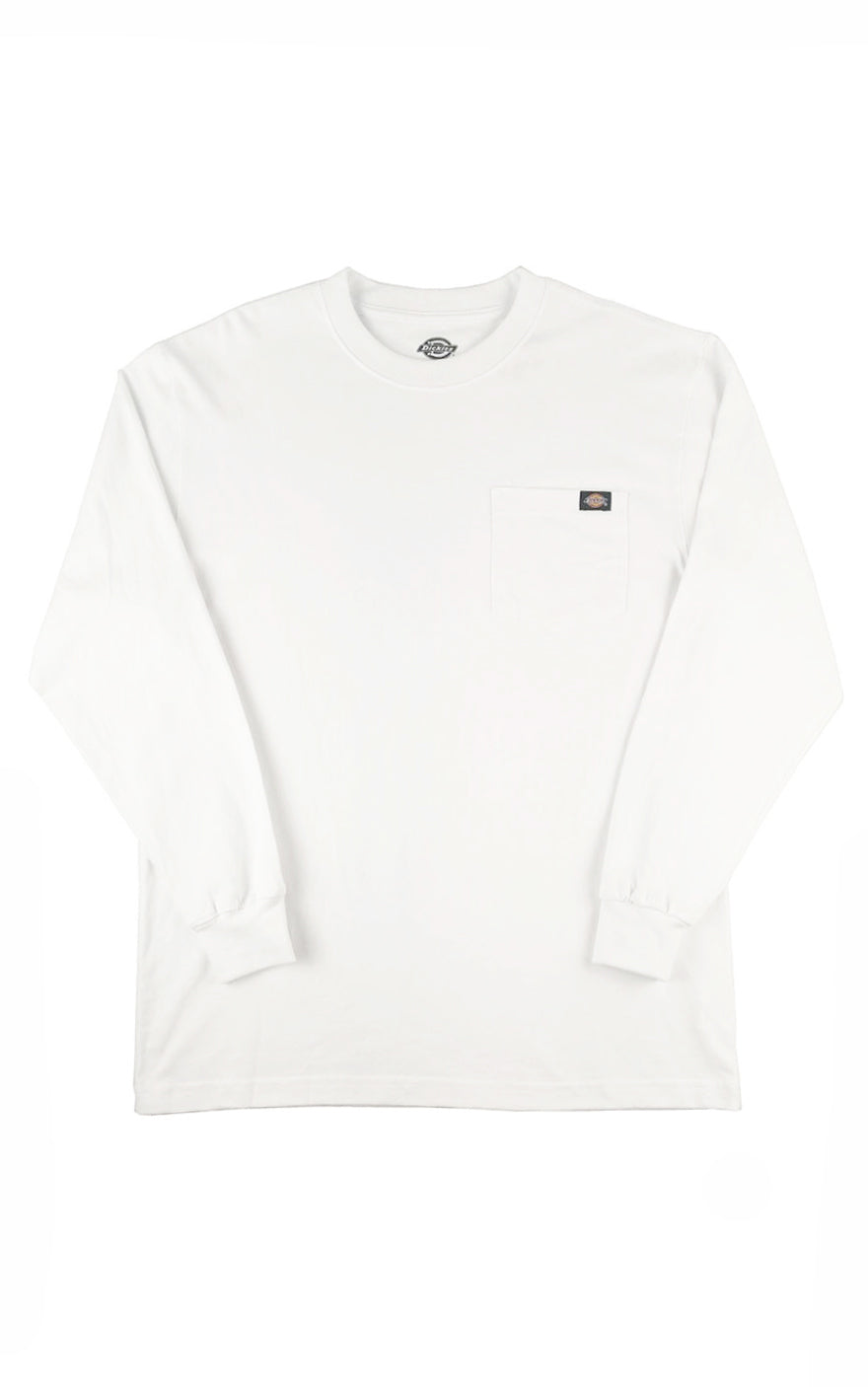 Dickies Long Sleeve Heavyweight Pocket Tee in White – 8th & Main