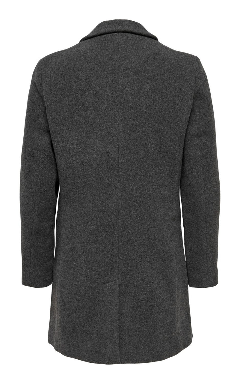 Jaylon Wool Coat in Dark Grey Melange