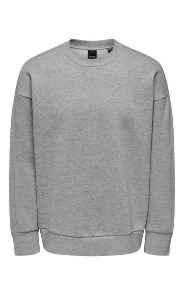 Dan Relax Sweatshirt in Light Grey Melange