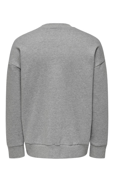 Dan Relax Sweatshirt in Light Grey Melange
