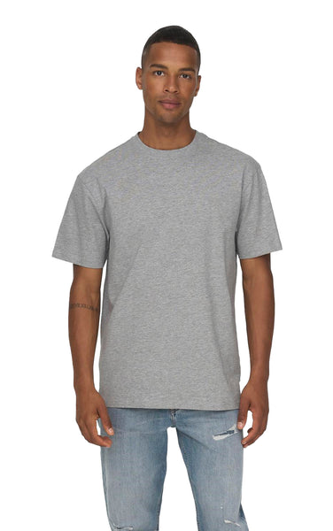 Fred Relaxed Tee in Light Grey Melange
