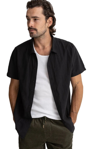 Classic Linen SS Shirt in Vintage Black