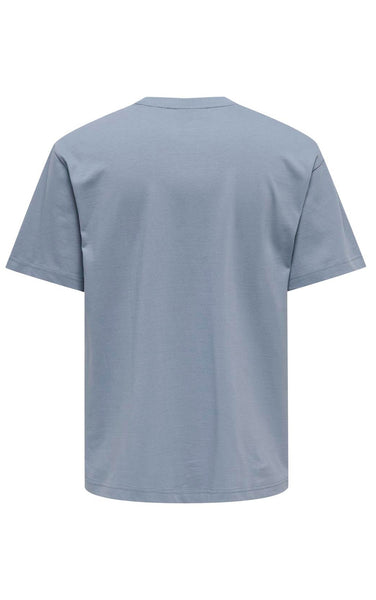Fred Relaxed Tee in Light Grey Melange