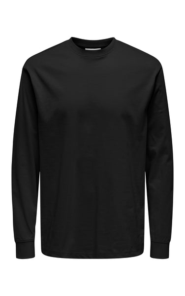 Fred Life Relax Long Sleeve Tee in Black