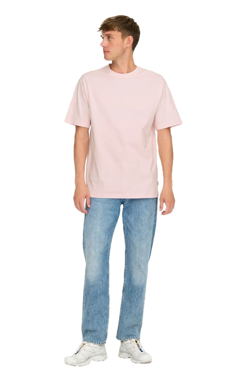 Fred Relaxed Tee in Barely Pink