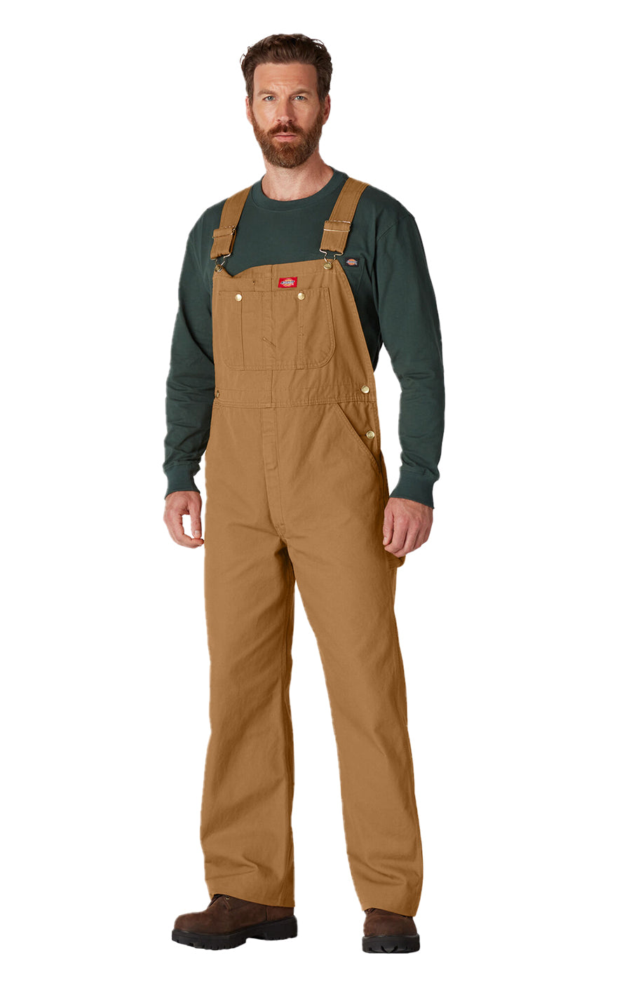 Rinsed Duck Overalls in Brown Duck