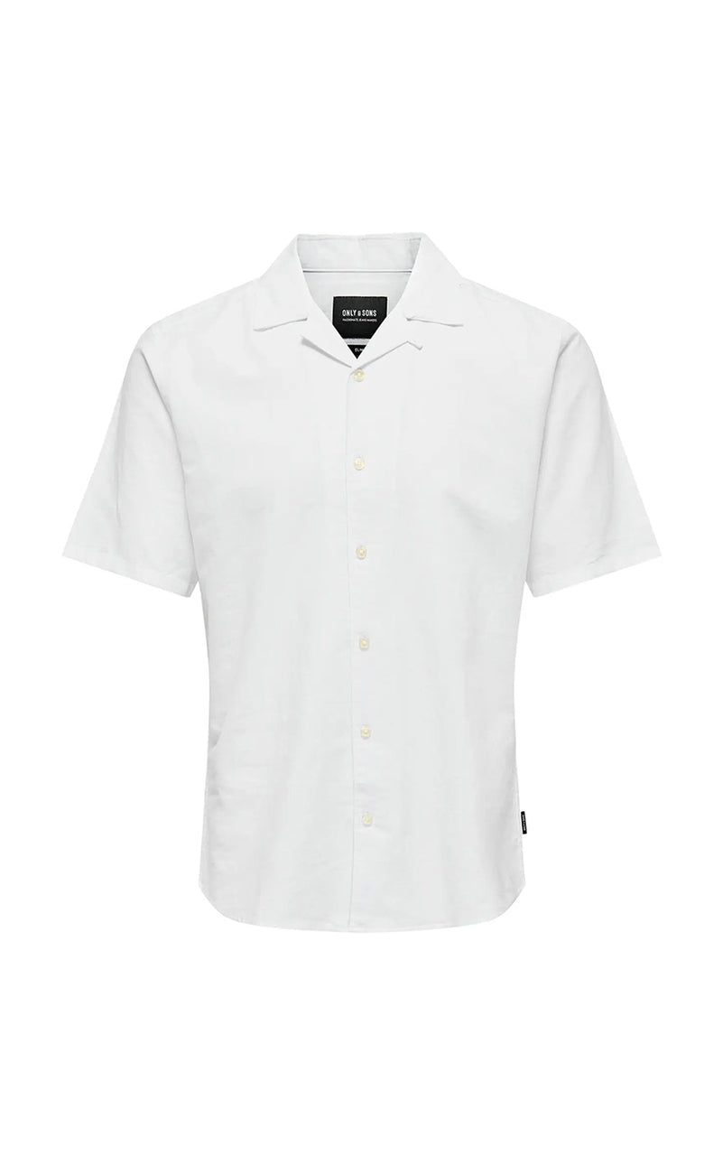Caiden Life Linen Blend Resort Shirt in White