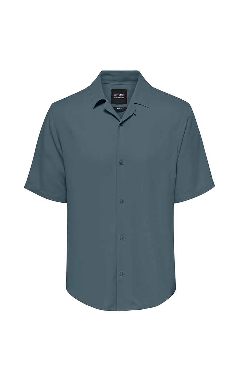 Dash Life Viscose Short Sleeve Shirt in Slate
