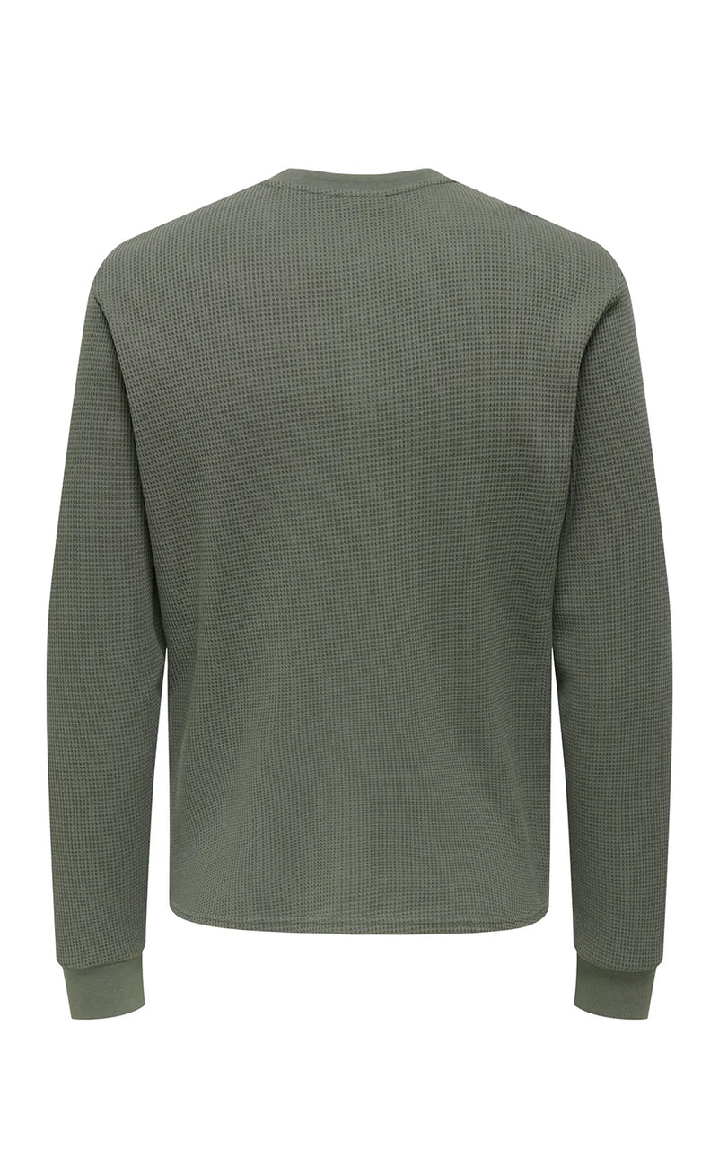 Tobie Regular Long Sleeve Henley in Castor Grey