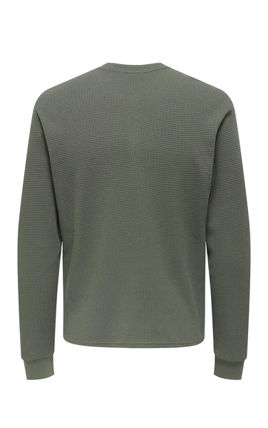 Tobie Regular Long Sleeve Henley in Castor Grey