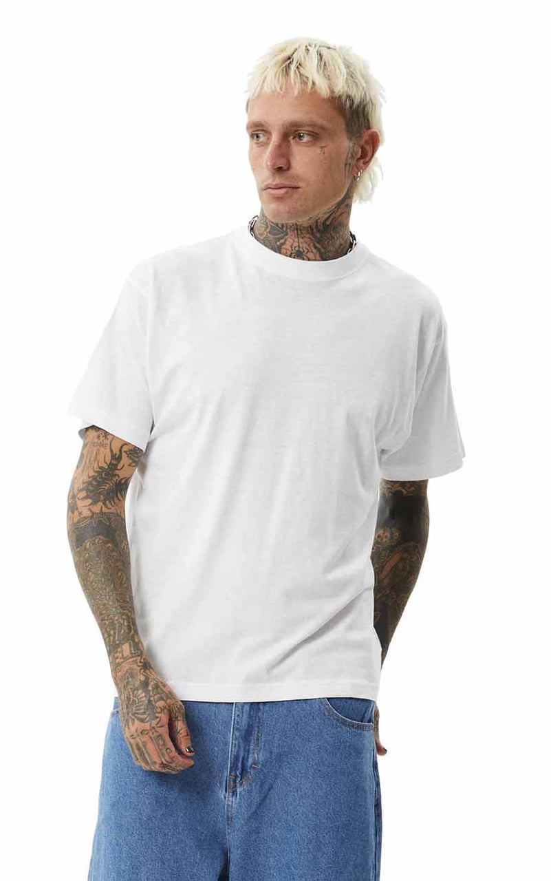 Foundation Hemp Box Fit Short Sleeve Tee in White