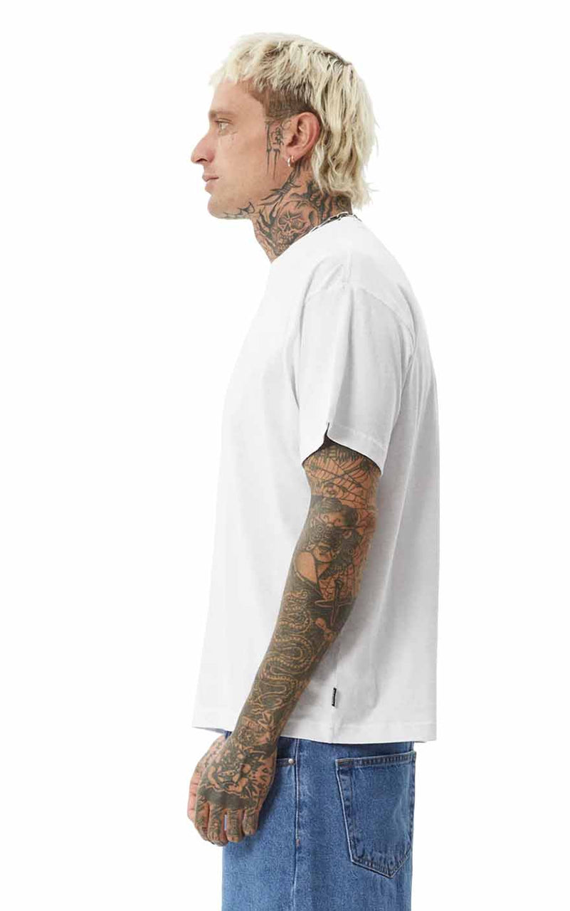 Foundation Hemp Box Fit Short Sleeve Tee in White