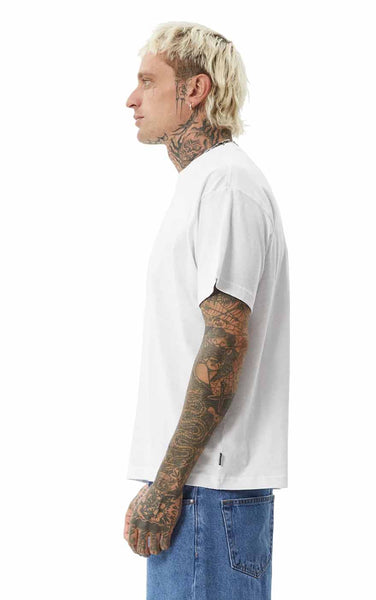 Foundation Hemp Box Fit Short Sleeve Tee in White