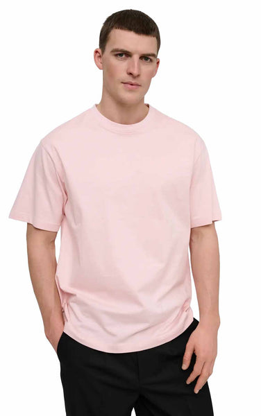 Fred Organic Relaxed Short Sleeve Tee in Veiled Pink