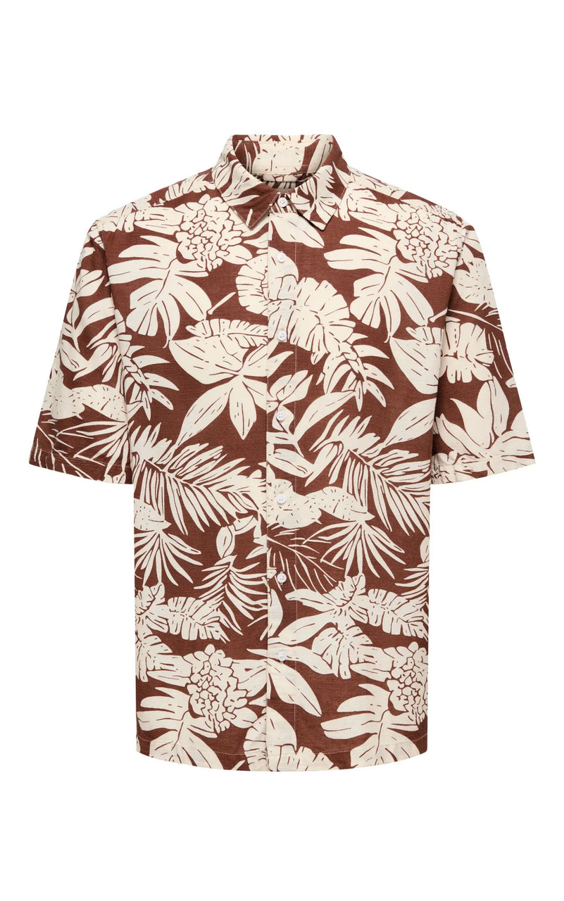 Harvi Life Short Sleeve AOP in Brown Out