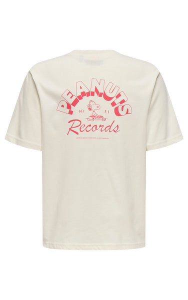 Peanuts Oversize Graphic Short Sleeve Tee in Egret