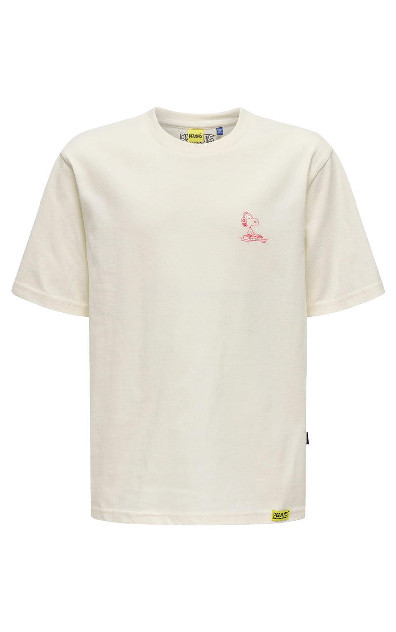 Peanuts Oversize Graphic Short Sleeve Tee in Egret