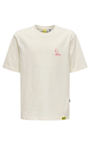 Peanuts Oversize Graphic Short Sleeve Tee in Egret