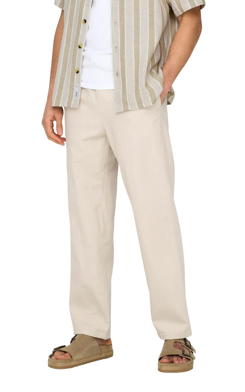 Sinus Loose Linen Pant in Silver Lining