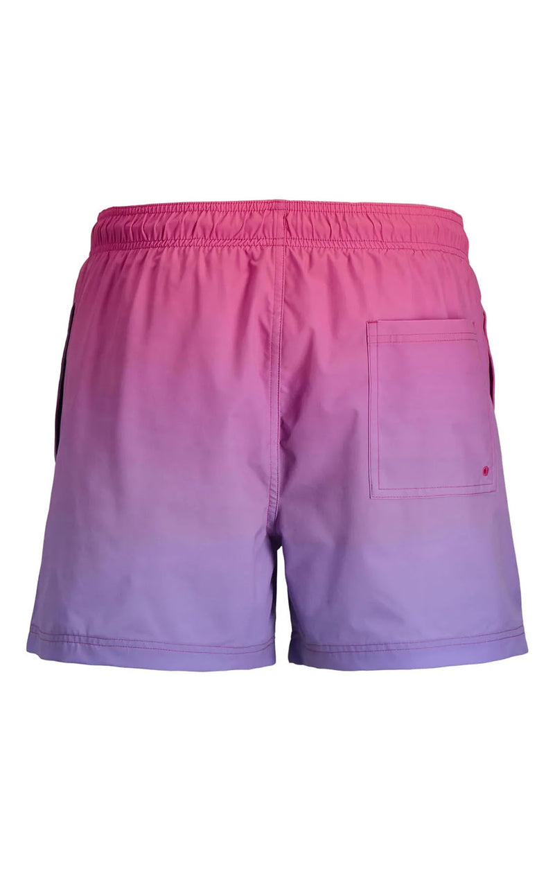 Maui Horizon Dip Dye Swim Trunk in Fandango Pink