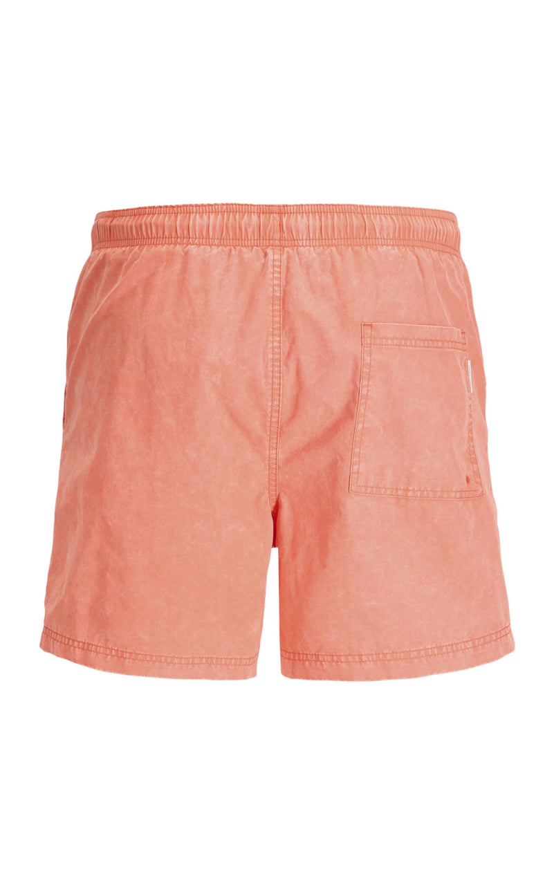 Maui Vibrant Wash Swim Trunk in Hot Coral