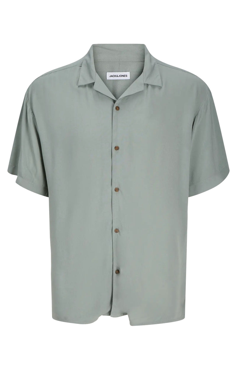 Jeff Solid Resort Shirt in Iceberg Green