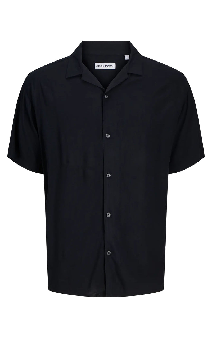 Jeff Solid Resort Shirt in Black