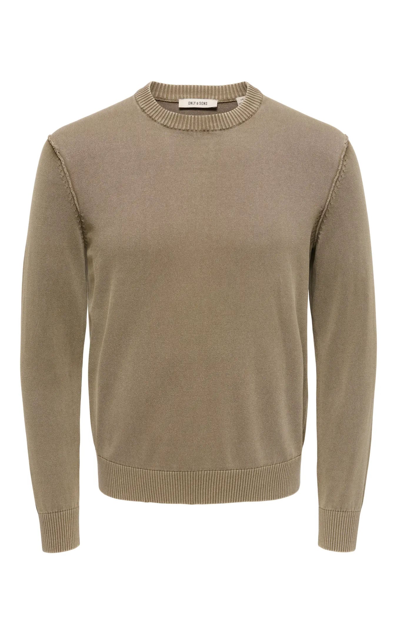 Garson Washed Crew Sweater in Chinchilla