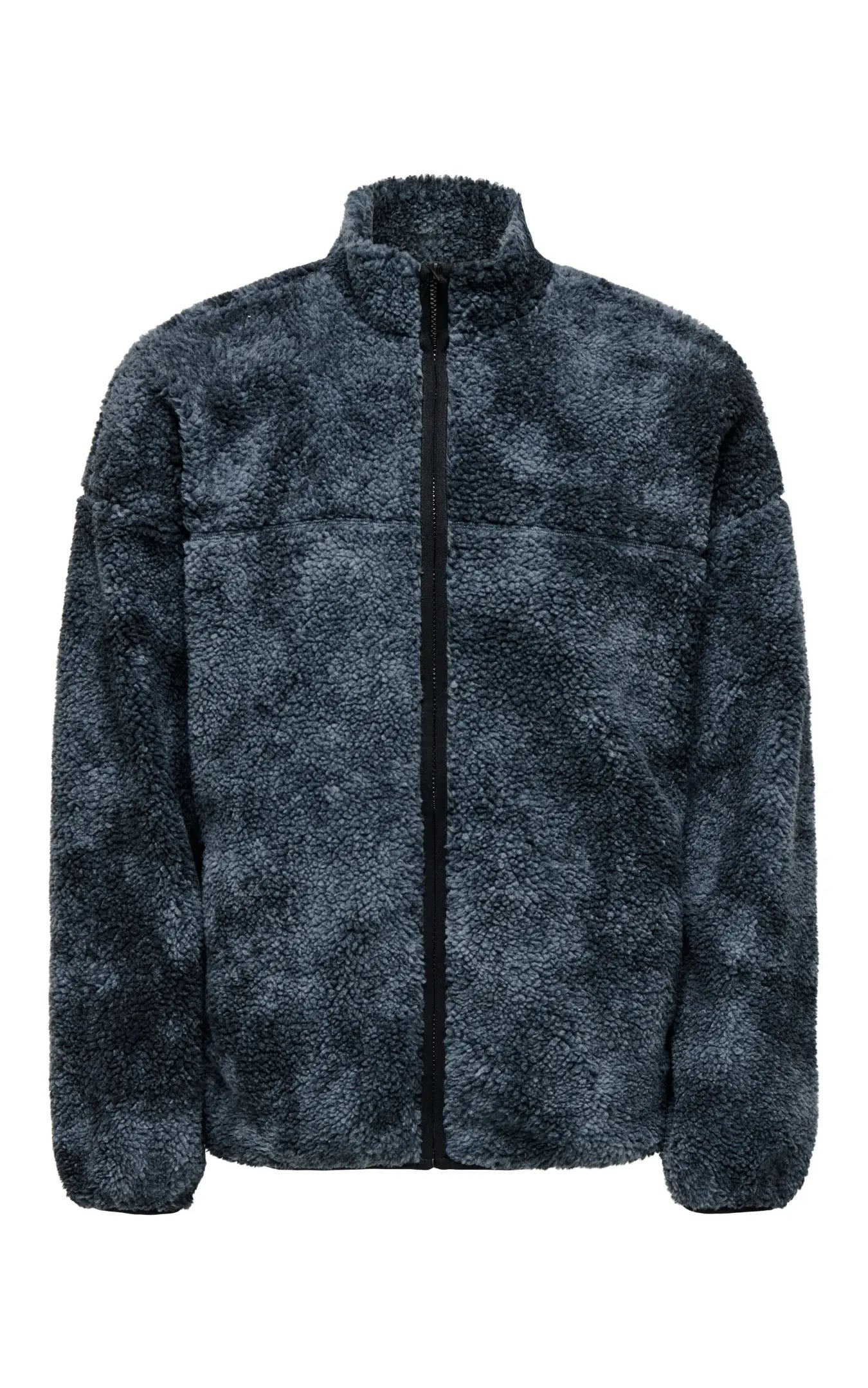 James Oversize Camo AOP Pile Fleece in Jet Black Camo