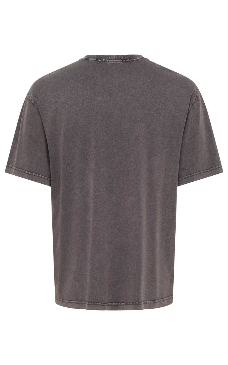 Fred Life RLX Washed Short Sleeve Tee in Grey Pinstripe