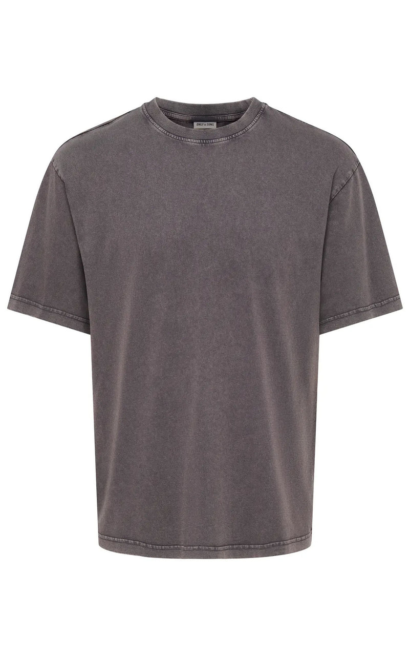 Fred Life RLX Washed Short Sleeve Tee in Grey Pinstripe