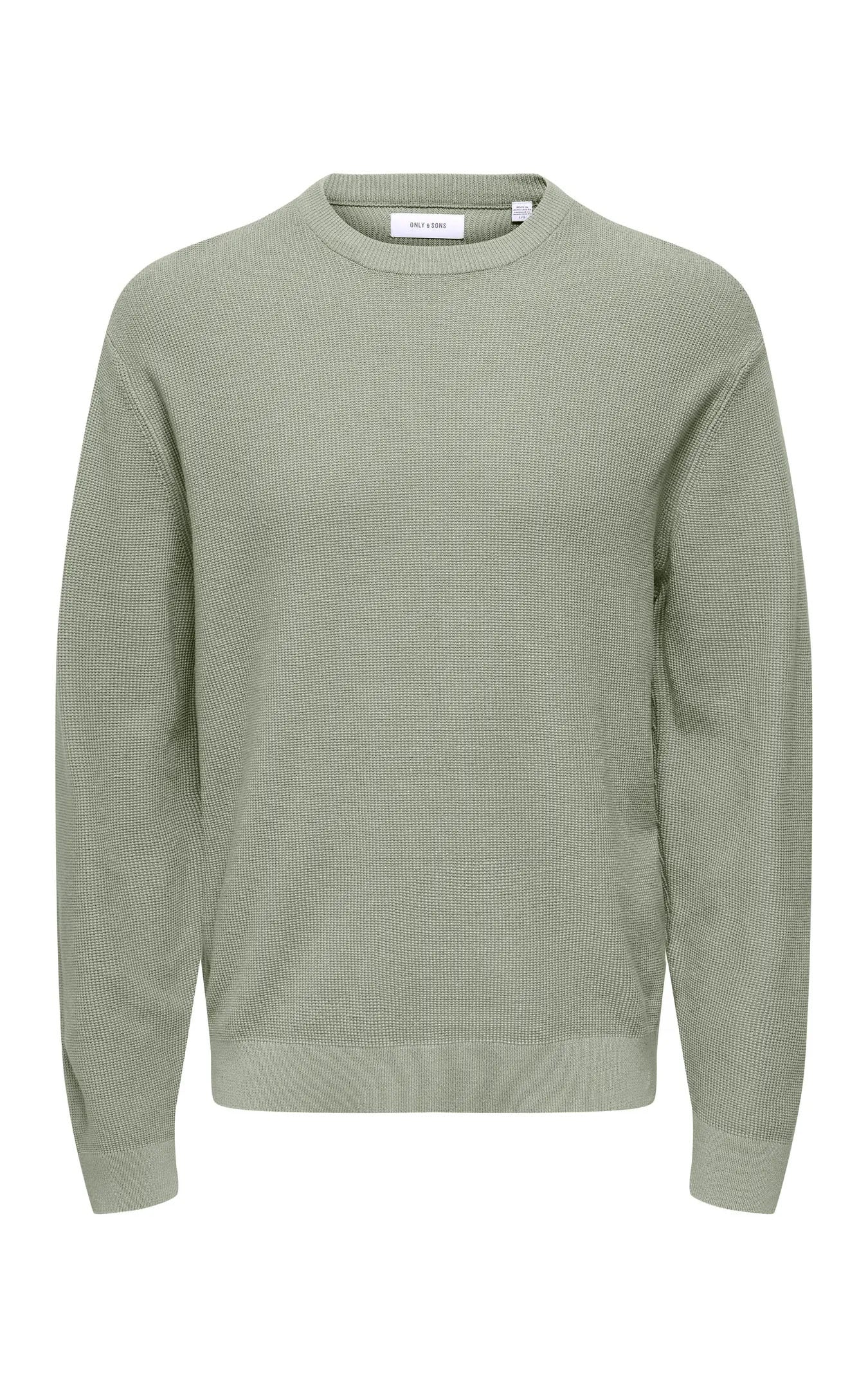 Tony Waffle Long Sleeve Crew in Wrought Iron