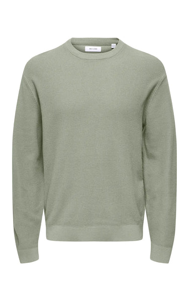 Tony Waffle Long Sleeve Crew in Wrought Iron