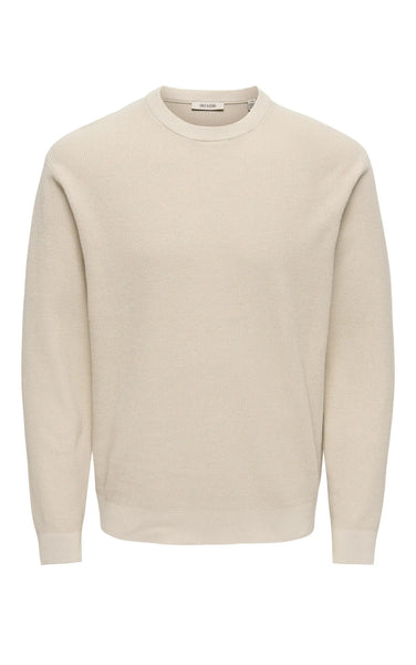 Tony Waffle Long Sleeve Crew in Silver Lining