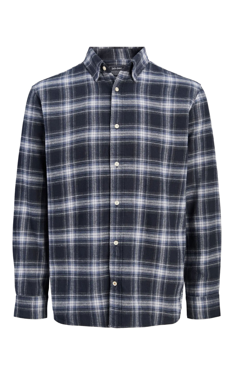 Field Check Long Sleeve Shirt in Navy