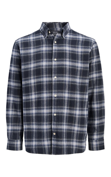 Field Check Long Sleeve Shirt in Navy