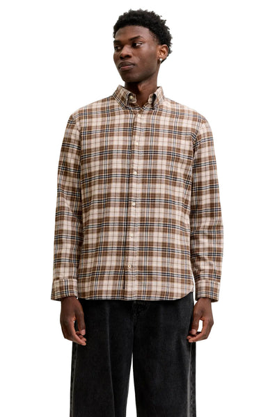 Field Check Long Sleeve Shirt in Cocoa