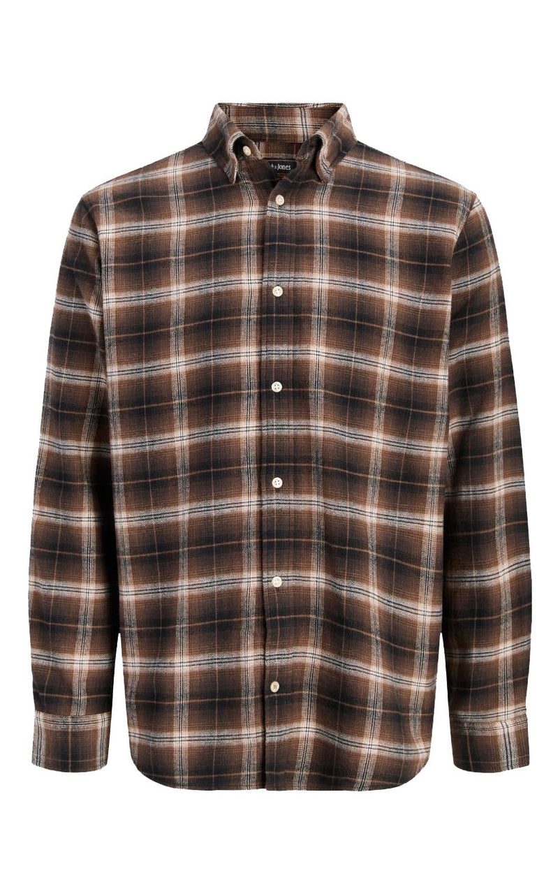 Field Check Long Sleeve Shirt in Black