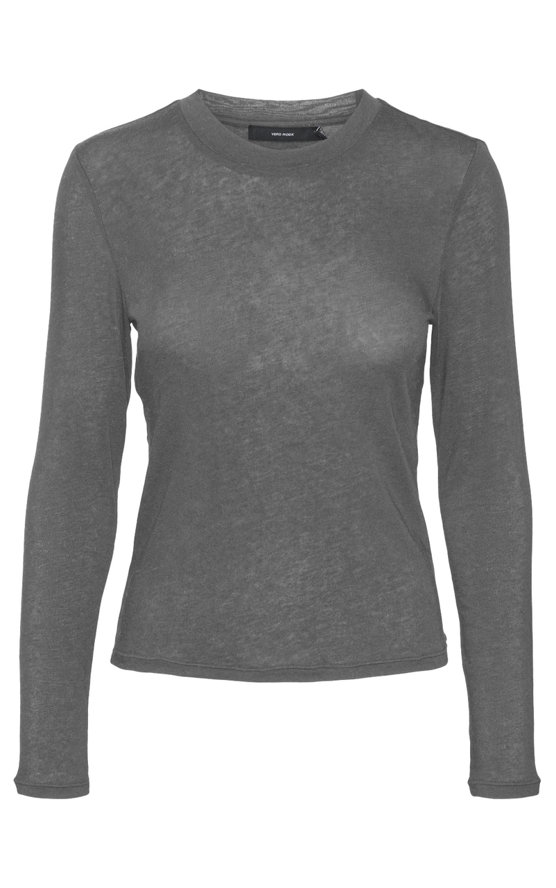 Isadora Merino & Tencel Top in Medium Grey Melange