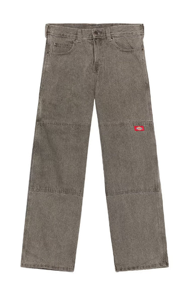 Double Knee Loose Straight Denim in Grey