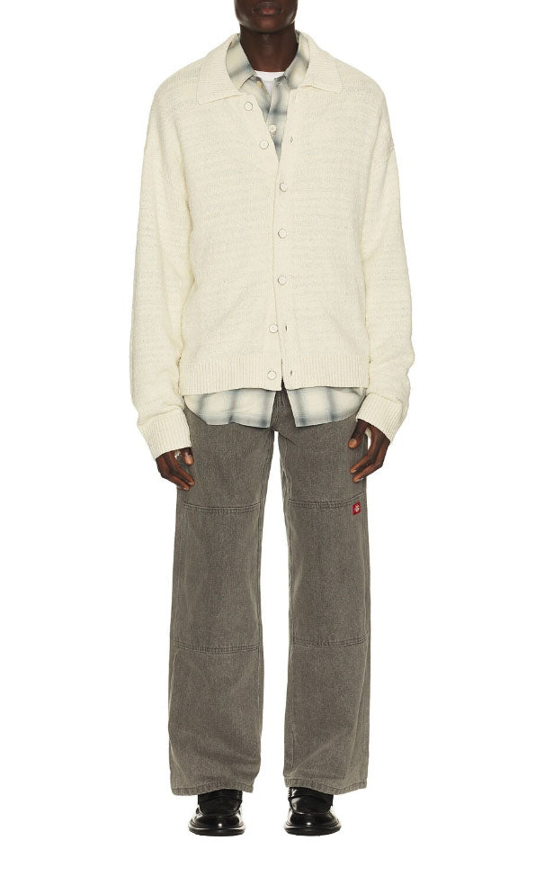 Double Knee Loose Straight Denim in Grey