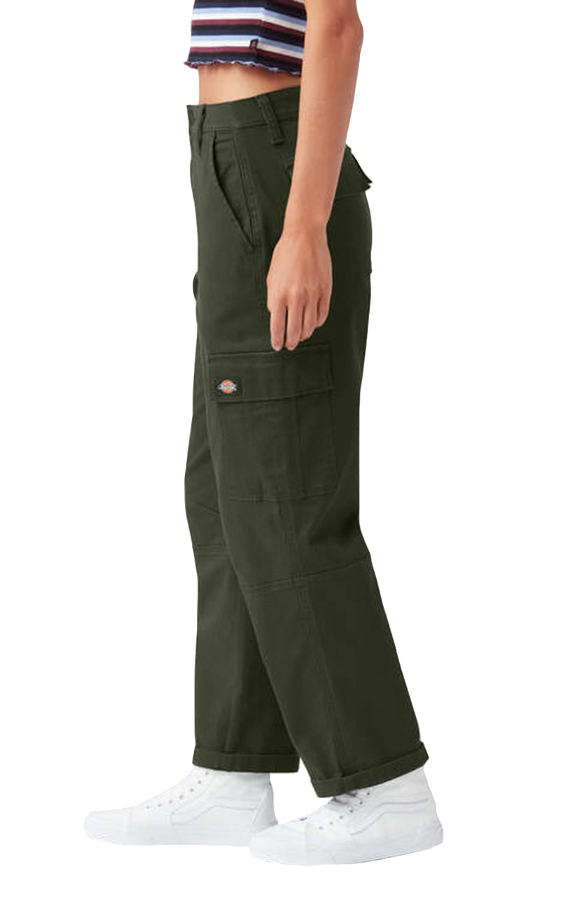 Crop Cargo Pant in Olive Green