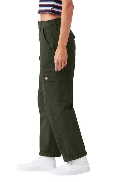 Crop Cargo Pant in Olive Green
