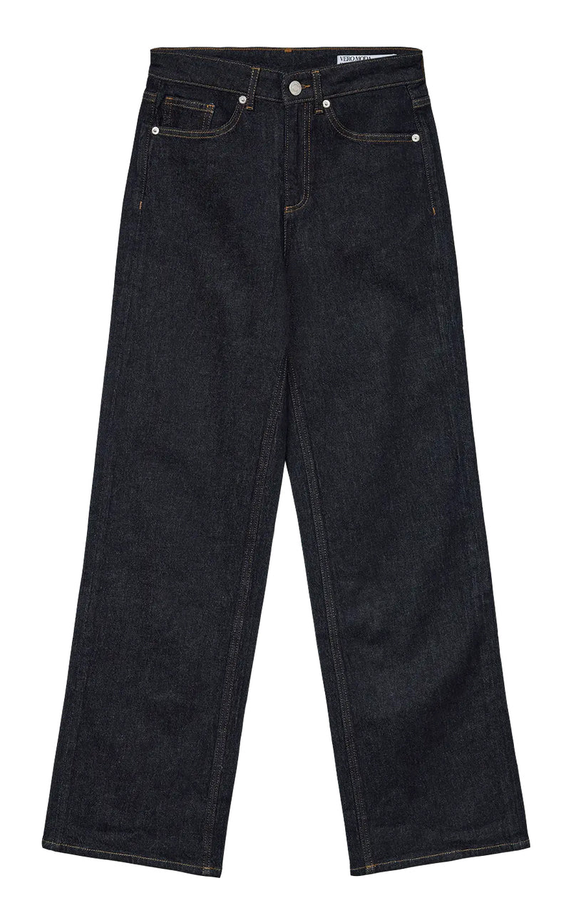Tessa High Rise Wide Jeans in Dark Blue Denim