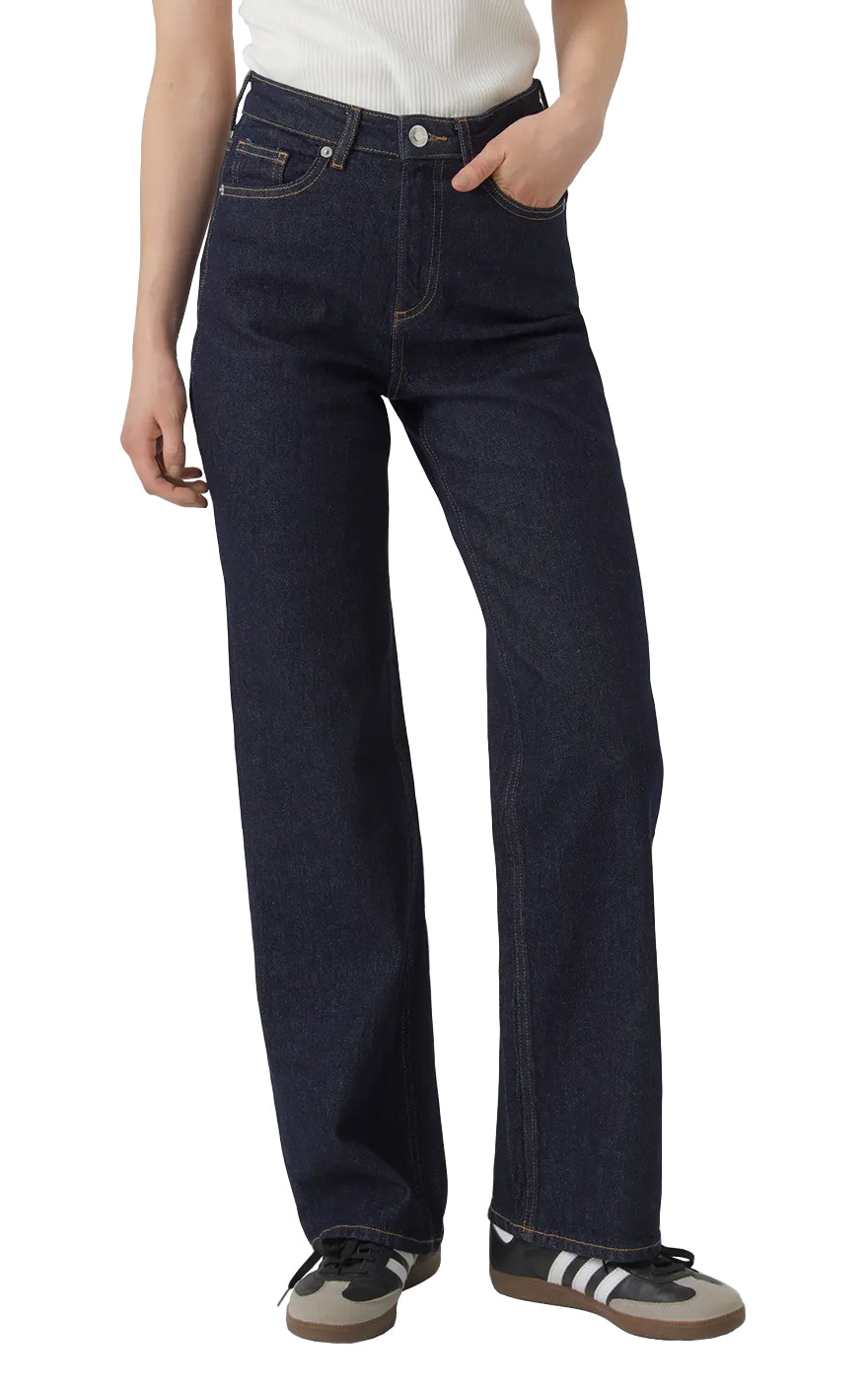Tessa High Rise Wide Jeans in Dark Blue Denim
