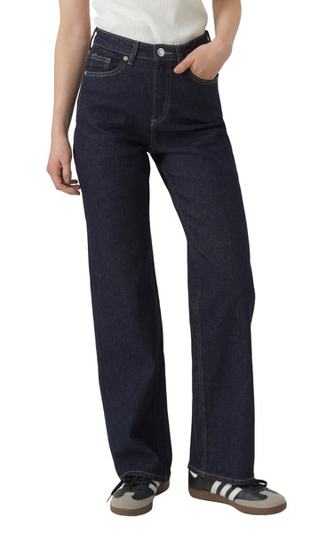 Tessa High Rise Wide Jeans in Dark Blue Denim