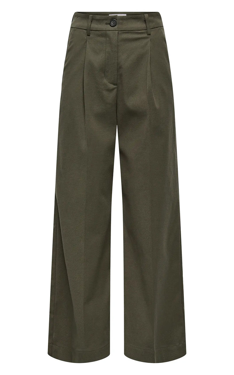 Asher High Waist Wide Pant in Slate Black