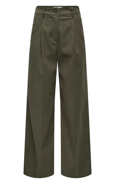 Asher High Waist Wide Pant in Slate Black