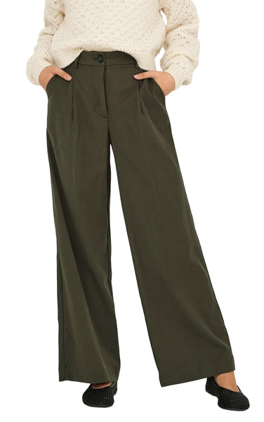 Asher High Waist Wide Pant in Slate Black