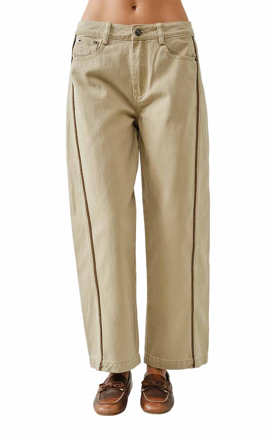 Parker Barrel Pant in Taupe